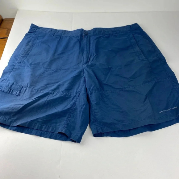 Columbia PFG Mens 44 Navy Blue Omni-Shade Cargo Shorts - Picture 1 of 5